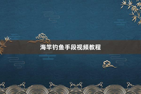 海竿钓鱼手段视频教程